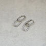 Double Oval Hoops Silver, thumbnail 6 of 6