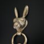 Brass Hare Door Knocker Nickel Finish, thumbnail 4 of 8