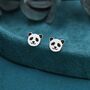 Sterling Silver Panda Bear Stud Earrings, thumbnail 1 of 11