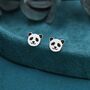 Sterling Silver Panda Bear Stud Earrings, thumbnail 1 of 12