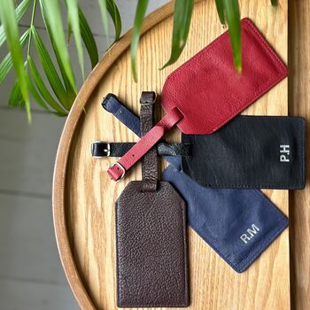 Genuine Soft Leather Personalised Luggage Tag, 2 of 3