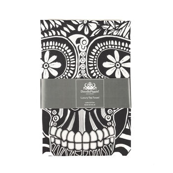 Skull Tea Towel | Day Of The Dead Dish Towel, 4 of 9