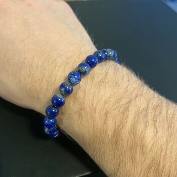 Mens Bracelet, Lapis Lazuli Blue Bracelet For Men, 2 of 8