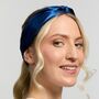 Silver Cloud Satin+ Headband Santorini Navy, thumbnail 3 of 4