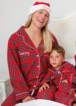 Personalised Women’s Tartan Luxury Christmas Brushed Cotton Pyjamas, 2 of 7