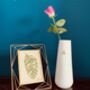White Porcelain Vase With Gold Leaf Detail, thumbnail 2 of 3