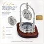 Personalised Chrome 6th Anniversary Desk Clock With Compass, thumbnail 9 of 12