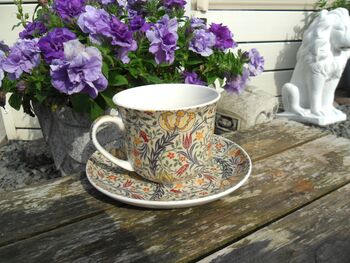 Large Cup And Saucer In William Morris Flora Design, 5 of 8