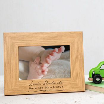 Personalised Engraved Baby Girl Christening Photo Frame, 3 of 9