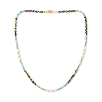 Clara Necklace With Turquoise, Prenite And Pearls, 2 of 4
