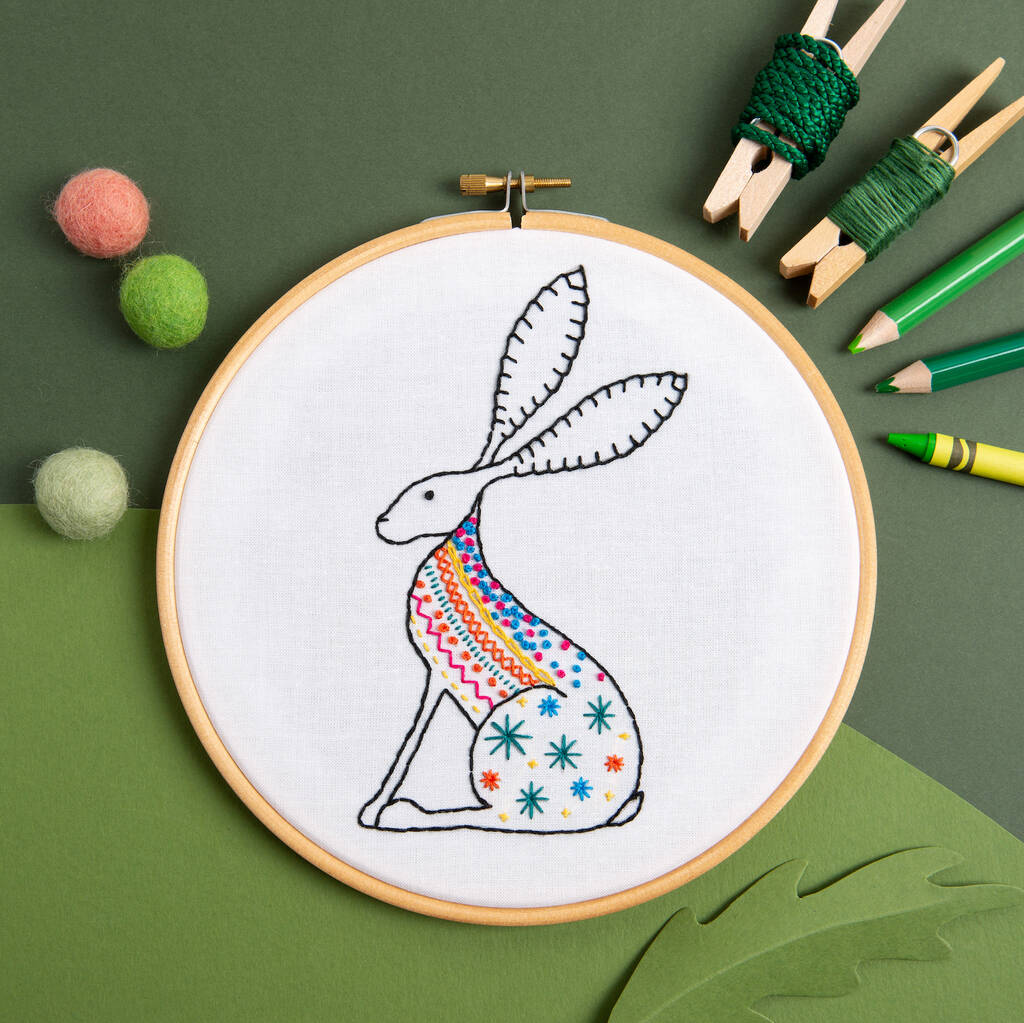 Hare Embroidery Kit, 1 of 6