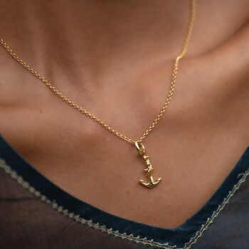 Anchor Necklace, Sterling Silver Or Gold Plated, 4 of 10