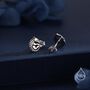 Sterling Silver Rolled Up Armadillo Stud Earrings, thumbnail 2 of 12