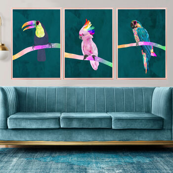 Custom Toucan Bird Rainbow Personalised Art Print, 6 of 7