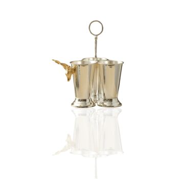 Silver Triple Cup Cutlery Holder With Gold Deer Detail, 2 of 2