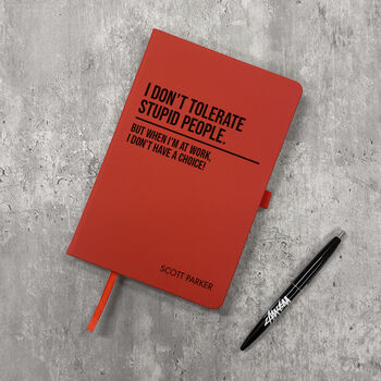 Personalised A5 I Don't Tolerate Stupid People Notebook, 5 of 9