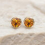 Yellow Gold Plated November Citrine Birthstone Stud Earrings, thumbnail 5 of 9