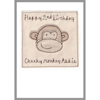 Personalised Monkey 1st Or Any Birthday Card For Girl, 7 of 11