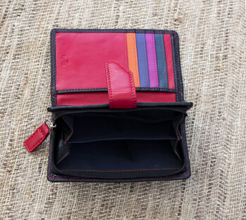 Personalised Black And Red Womans Soft Leather Purse Wallet, 10 of 11