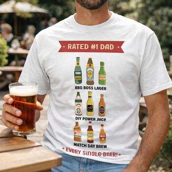 Rated #One Dad Personalised Beer T Shirt, 5 of 6