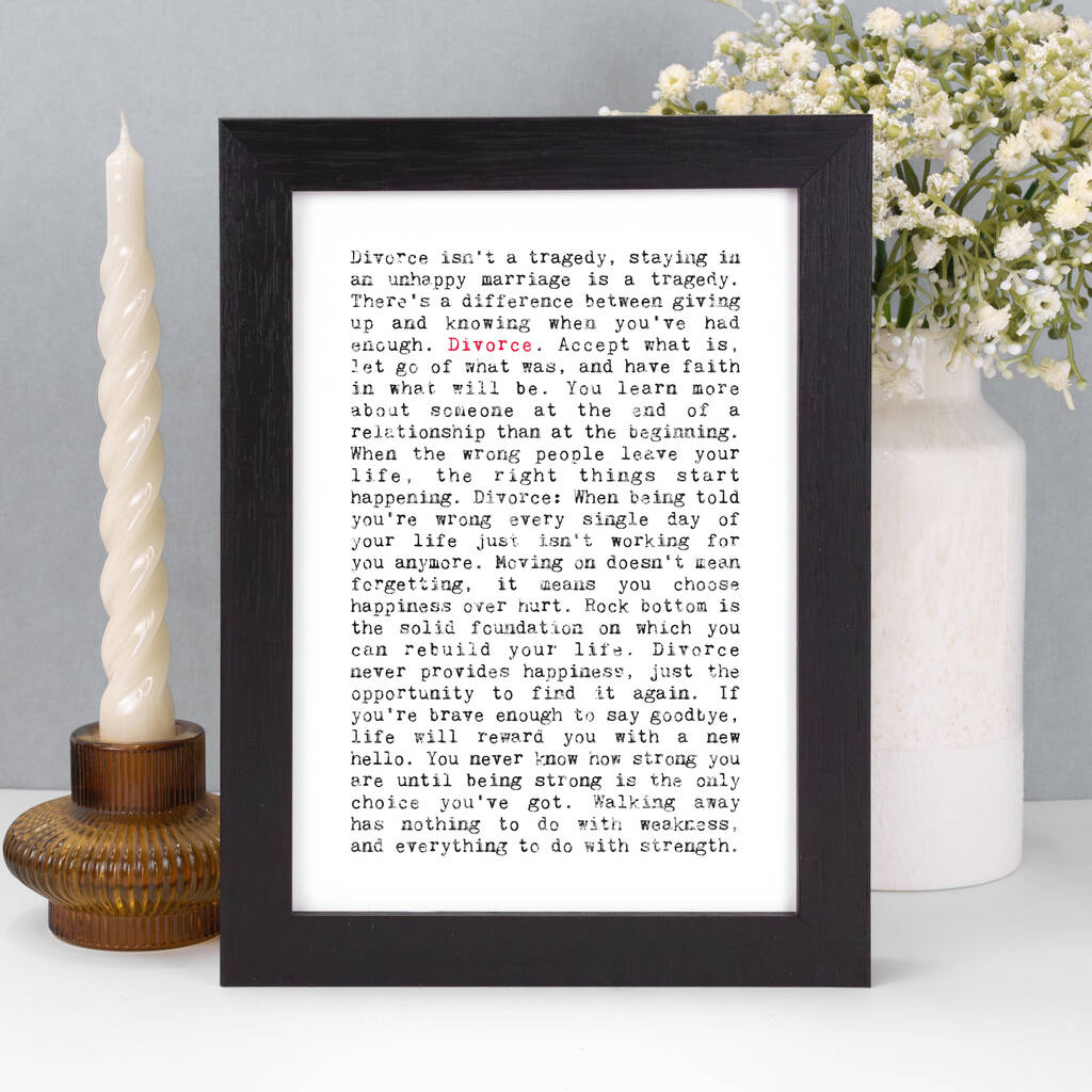 Divorce Quotes Gift Print, 1 of 6
