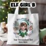 Personalised Christmas Breakout Elf Tote Gift Bag, thumbnail 4 of 6