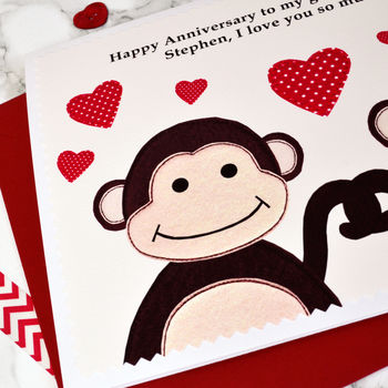 'Monkeys' Personalised Anniversary Card, 4 of 4