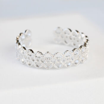 Sterling Silver Lattice Adjustable Ring, 3 of 7