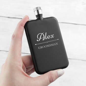 Personalised Groomsmen Slimline Hip Flask, 5 of 7