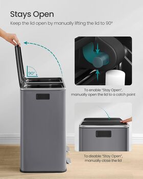 Dual Recycling Bin With Soft Close Lids, 10 of 12