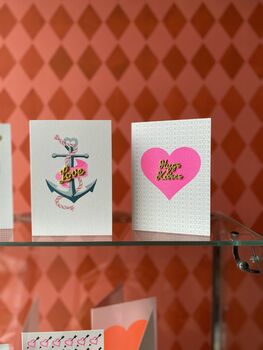 Love Anchor Tattoo Embroidered Word Greeting Card, 4 of 4