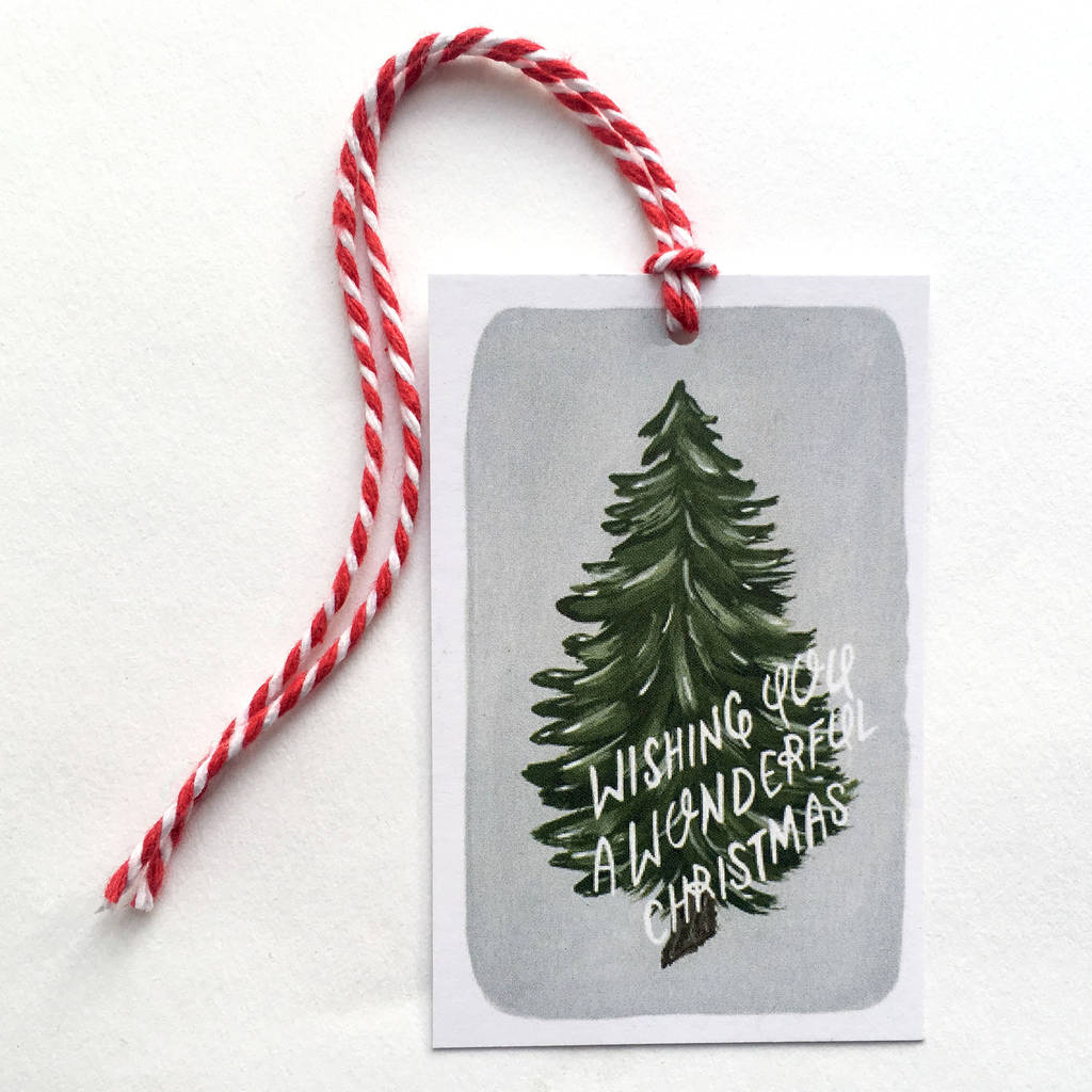 wonderful christmas tree gift tags by love one another