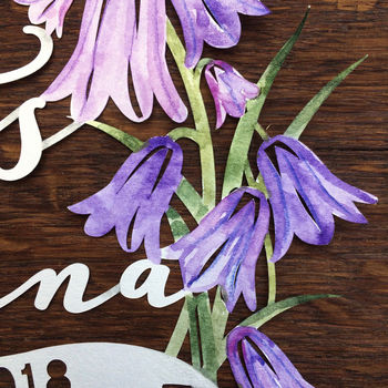 First Wedding Anniversary Bluebell Papercut Gift, 3 of 4