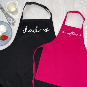 Dad And Daughter Heart Apron Set, 3 of 9