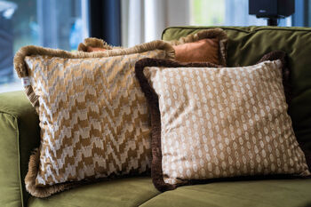 Brown Fringed Cushion Cover, 6 of 6