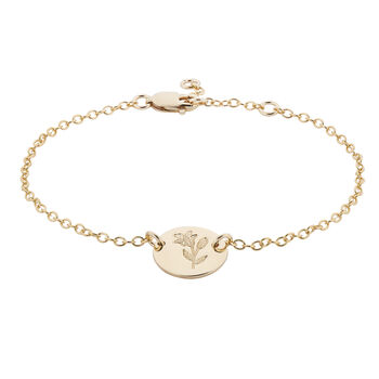 Gold Plated Or Sterling Silver Lily Disc Bracelet, 2 of 4