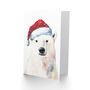 Polar Bear Santa Hat Bright Xmas Christmas Card, thumbnail 2 of 4