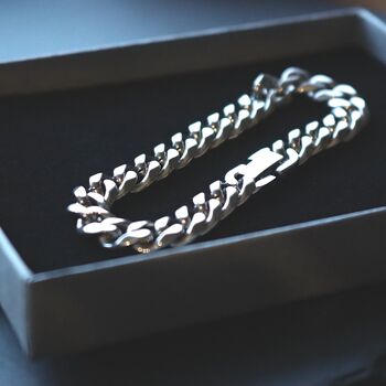Thick Curb Chain Bracelet 8mm 316 Stainless Steel, 6 of 9