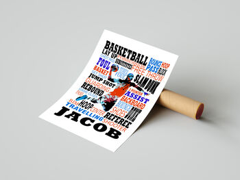 Personalised Basketball Player Art Print, 3 of 5