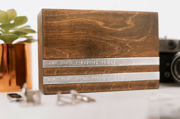 Personalised Wooden Anniversary Cufflink/Trinket Box, 2 of 9