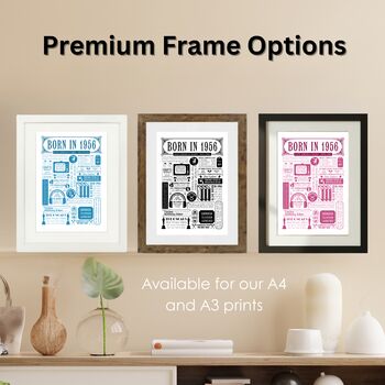 Born In 1956 Personalised 70th Birthday Fact Poster, 5 of 9