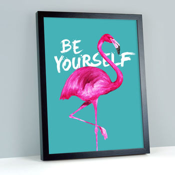 Be Yourself Flamingo Print, 4 of 7