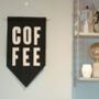 Coffee Hand Stitched Wool Felt Pennant Flag, thumbnail 1 of 2