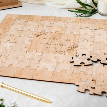 Wooden Wedding Puzzle Guestbook Alternative, 4 of 10