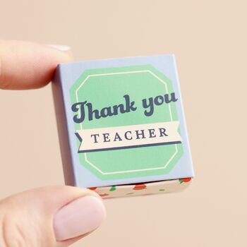 Tiny Matchbox Ceramic Apple Teacher Token, 3 of 3