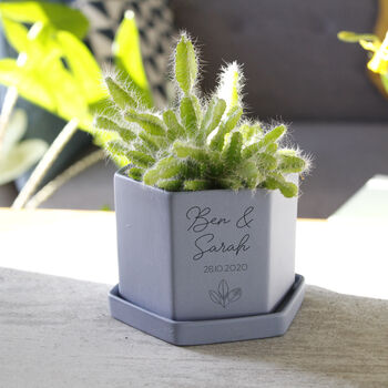 Personalised Anniversary Hexagon Plant Pot, 9 of 11