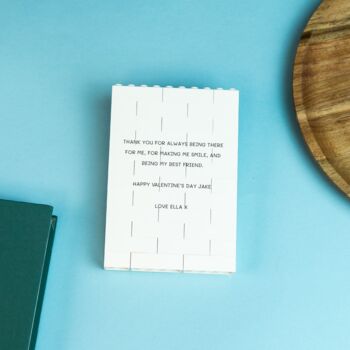 Personalised Lego® Brick Heart Photo Block Gift. Custom Love Keepsake For Birthday, Couples Celebrations, 3 of 5