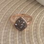 18k Rose Gold Plated Coffee Druzy Crystal Ring, thumbnail 1 of 5