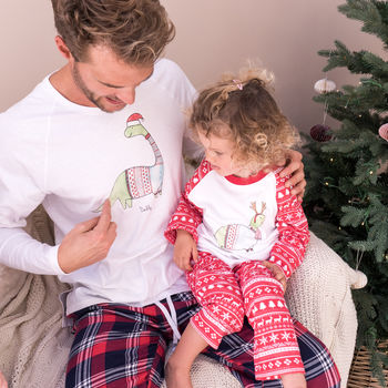 Personalised Christmas Dinosaur Family Pyjama Set, 4 of 8