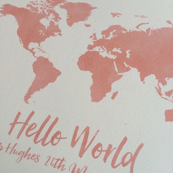 Personalised New Baby World Map, 2 of 2